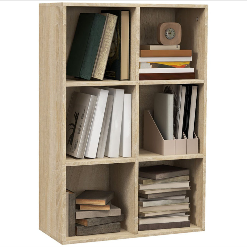 Bibliothèque à 6 Cubes Moderne en Bois