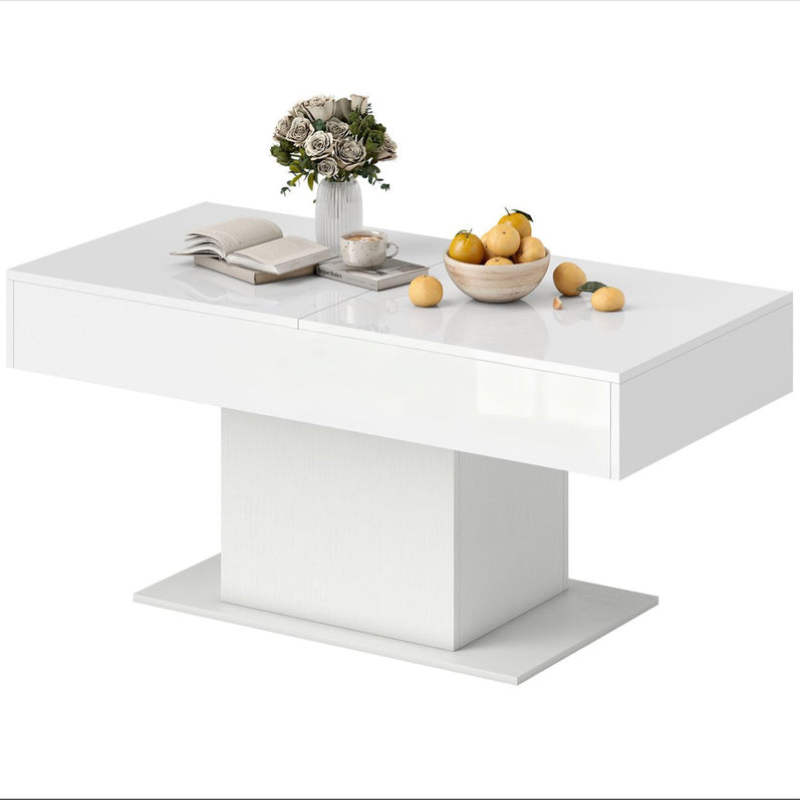 Table basse extensible avec compartiment de rangement moderne