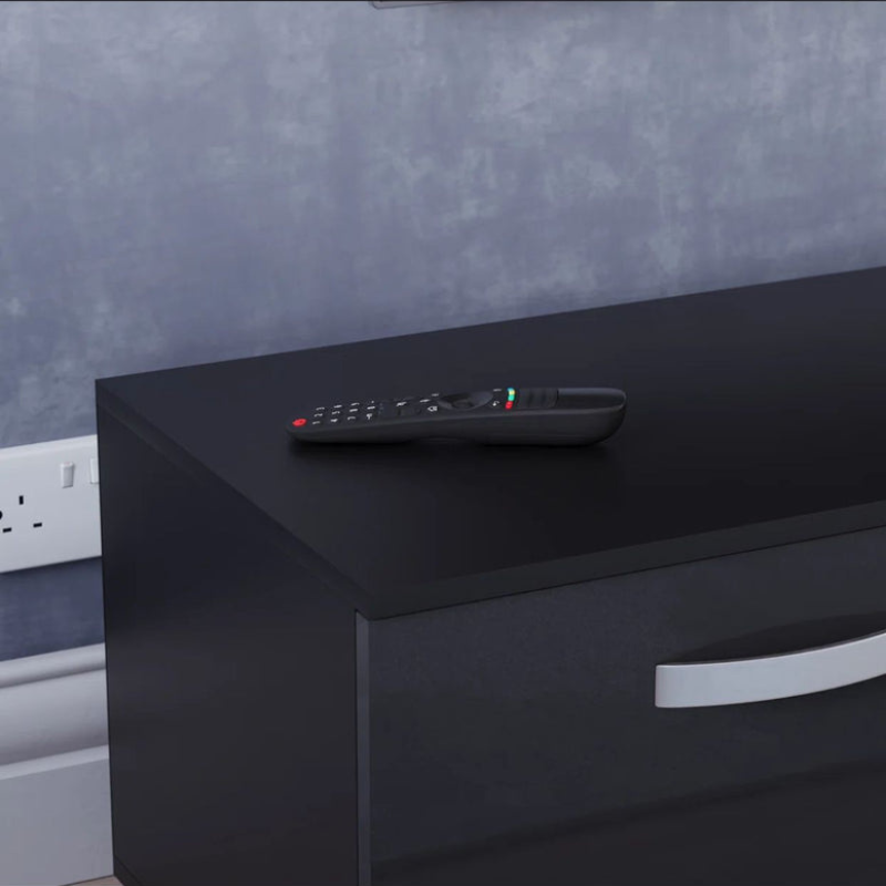 Meuble TV - Muskoka -pour téléviseurs jusqu'à 70 noir 160cm
