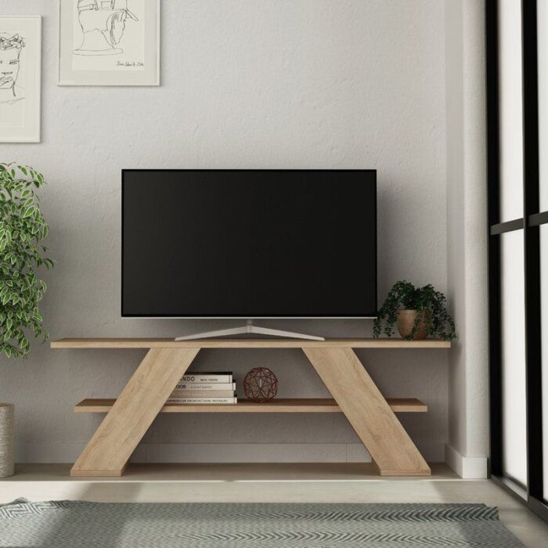 Meuble TV Moderne EVOR - Chêne - 120cm