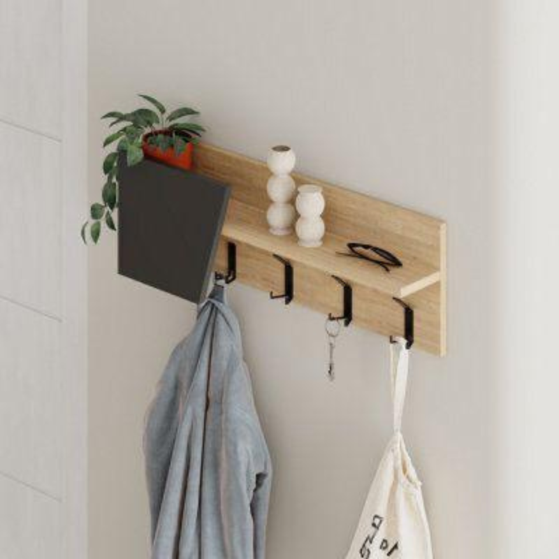 Étagère murale à penderie en métal ELEVA 76 cm - Entrée ou chambre