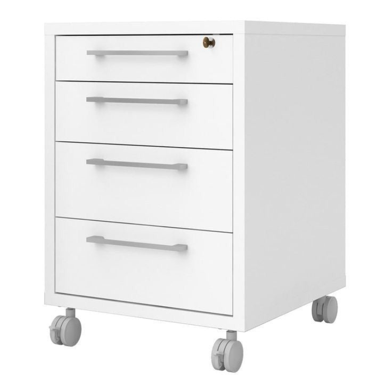 Table Sous le bureau de travail - Blanc 4 tiroirs bois MDF