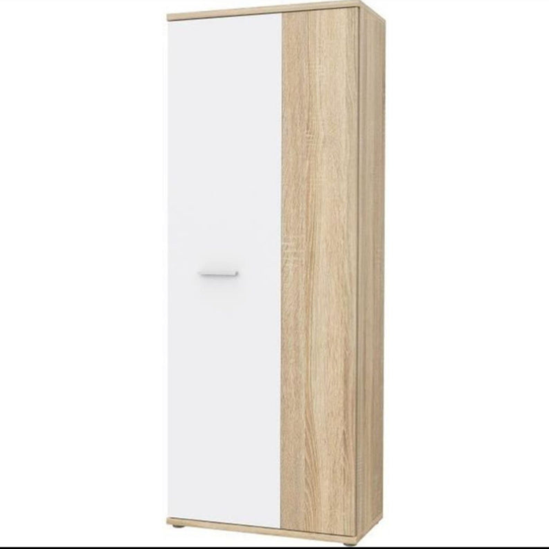 Armoire a chaussures MISCA - Décor chene sonoma et blanc mat