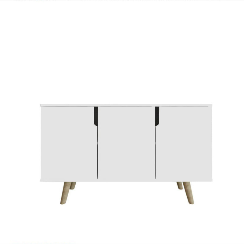 Buffet salle à manger blanc à poignées intégrées - 120 cm
