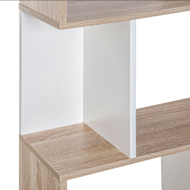 Étagère de Design Bibliothèque Moderne en Bois blanc et chêne 3 Étagères