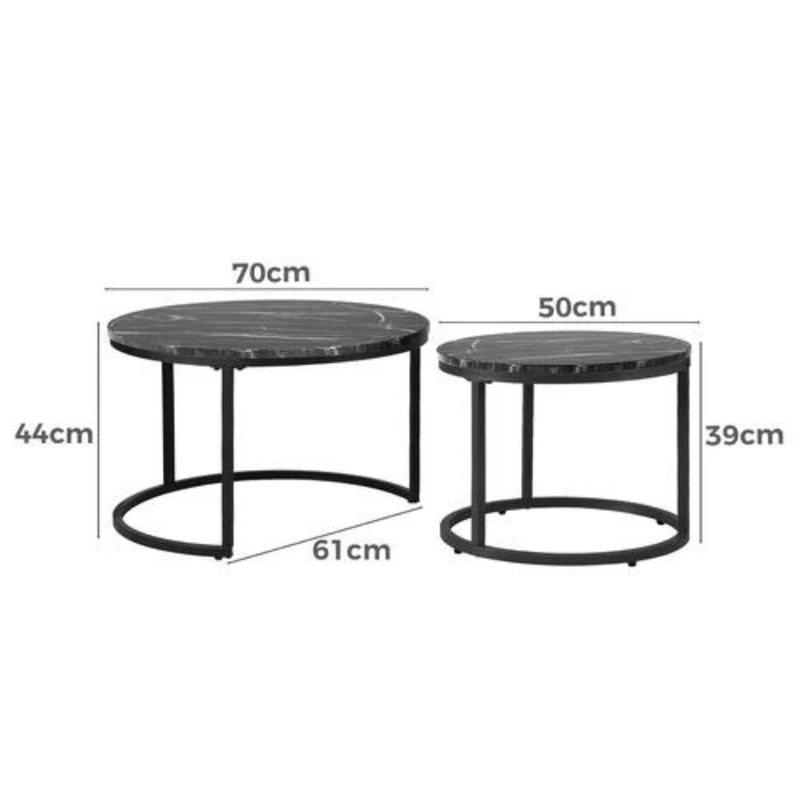 Ensemble de tables de salon Johan empilables (2 pièces)