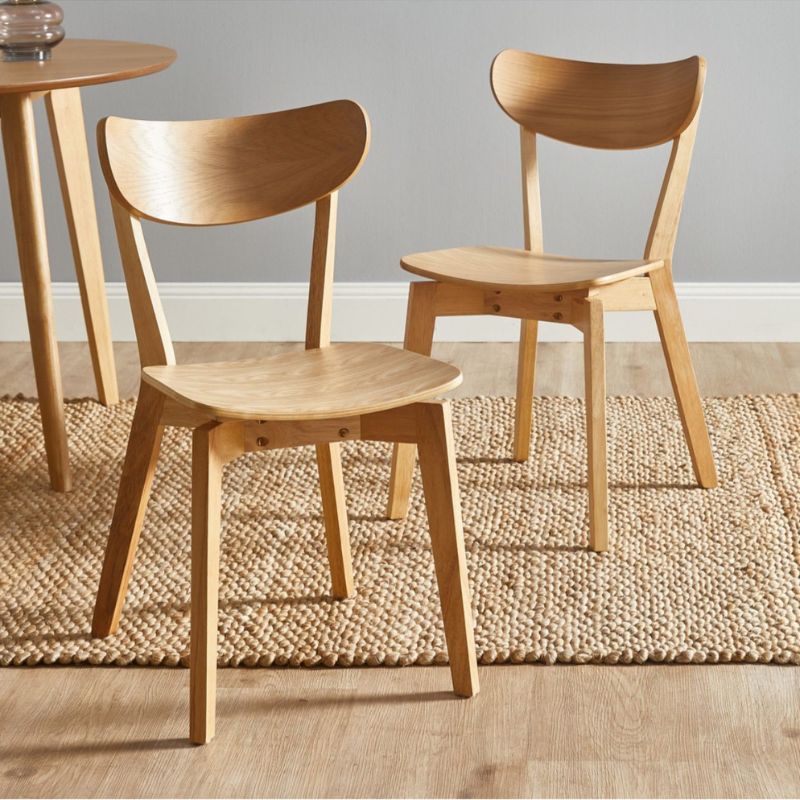 Table de salle à manger en bois hêtre Larsen - et chaises pour 4 personnes