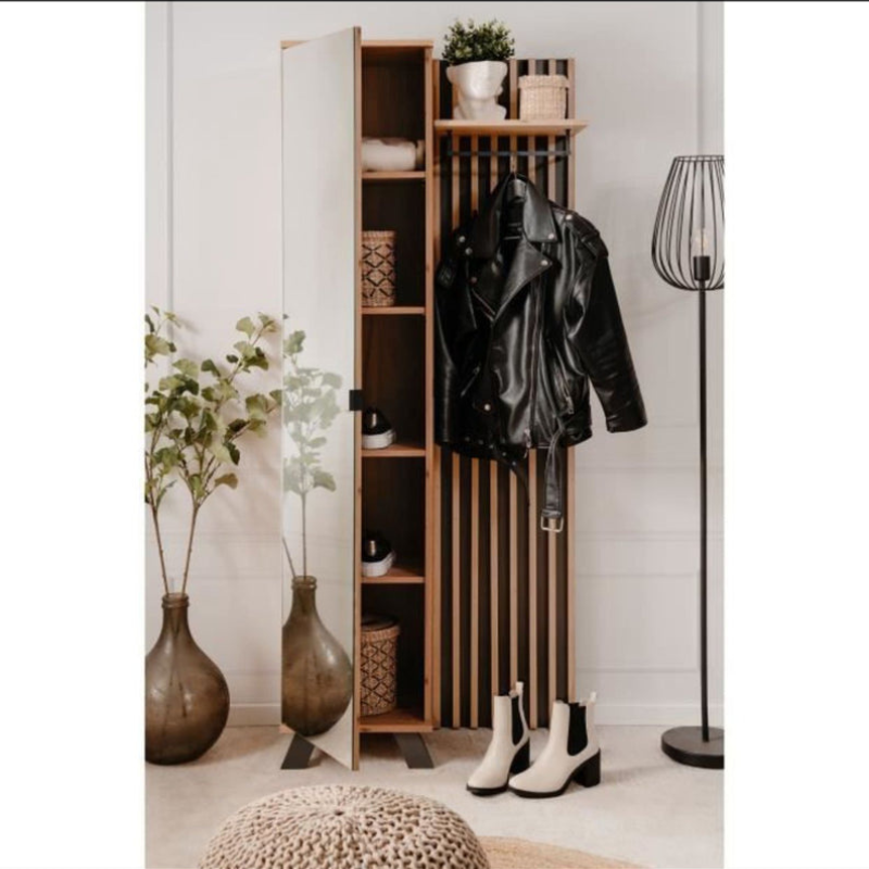 Vestiaire d’Entrée MEDAN – Décor Chêne Naturel – 1 Porte