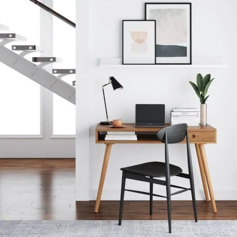 Bureau - TORUS - 120cm Noyer bois Mdf les mesures