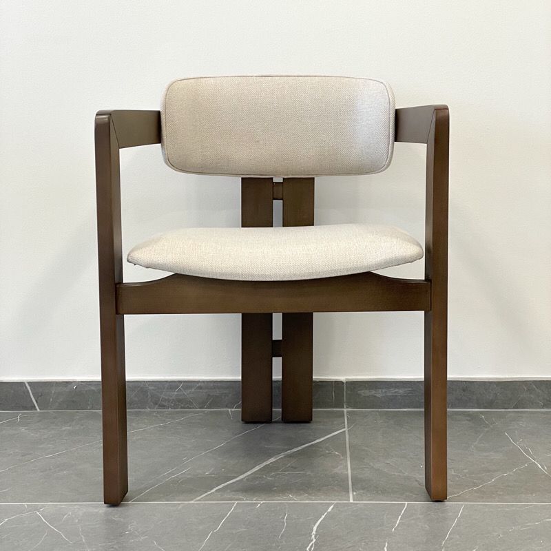 Chaise Design Chevron - Laine Beige & Bois