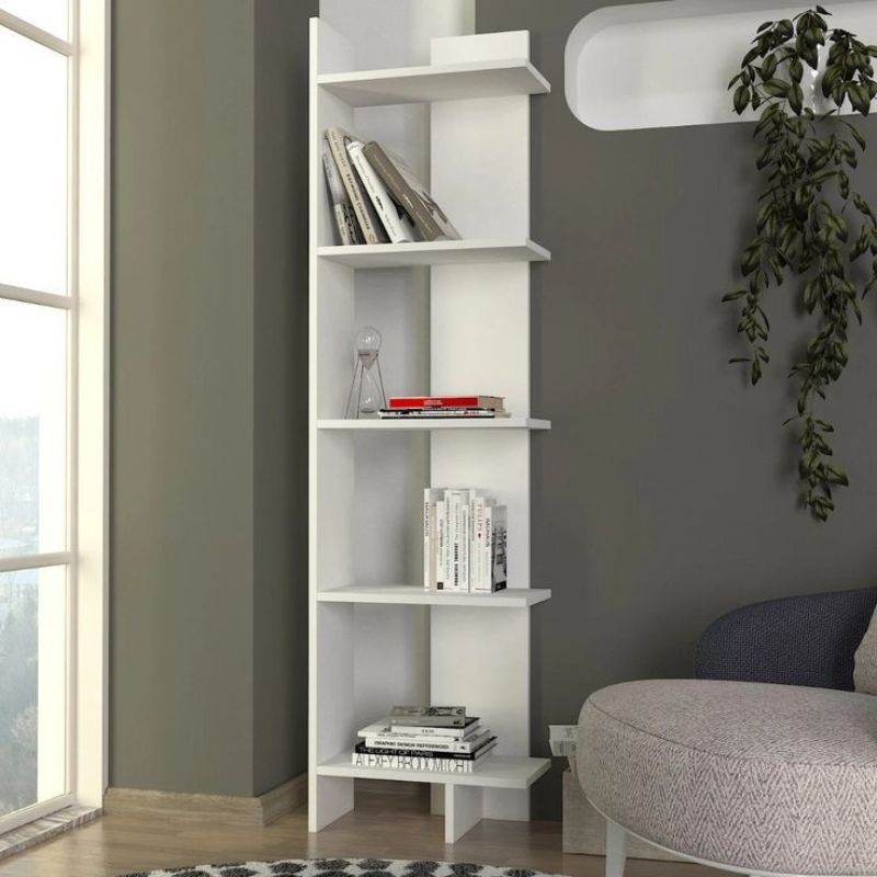 Bibliothèque PERLE - Blanc - bois Mdf 170cm