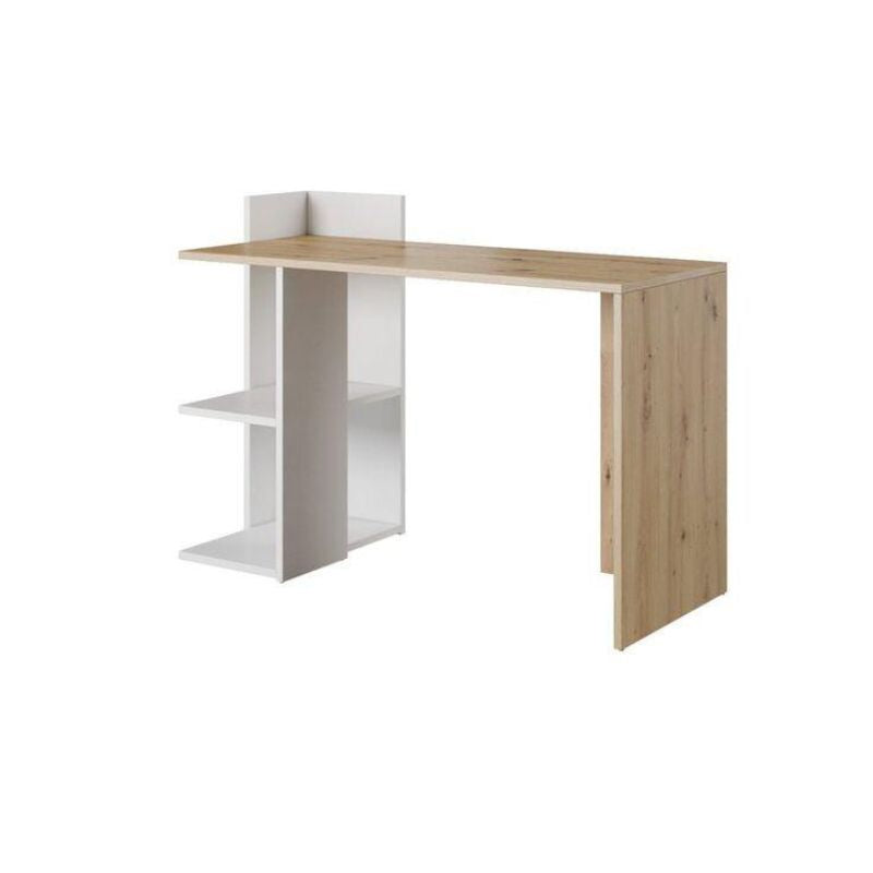 Bureau - MOOD - 100cm Blanc et chêne bois Mdf