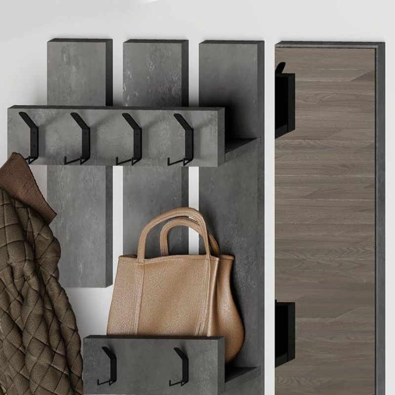 Rague à chaussures avec porte-manteau en bois MDF 100cm