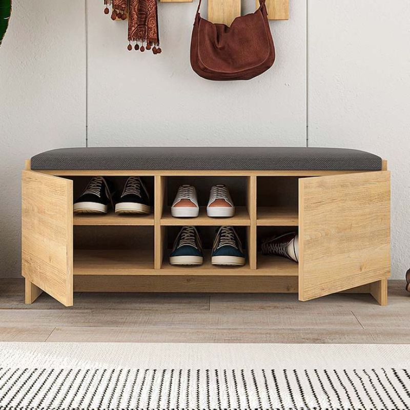 Meuble à Chaussures ZULLA avec Assise - Chêne