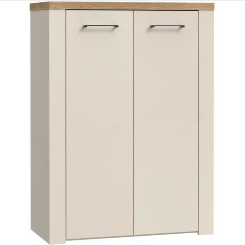 Meuble de Rangement NELLEKE – Décor Sable & Chêne