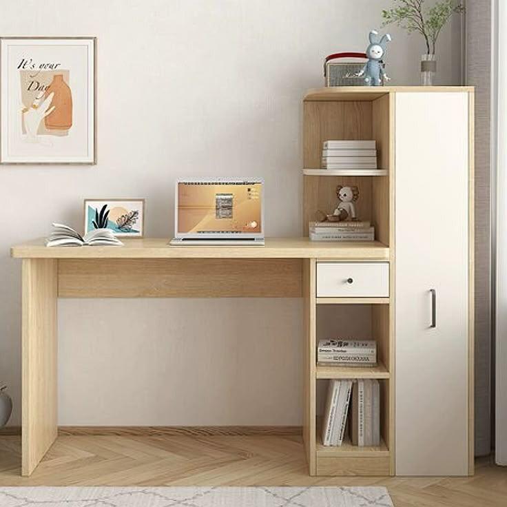 Bureau Randy avec Bibliothèque en bois