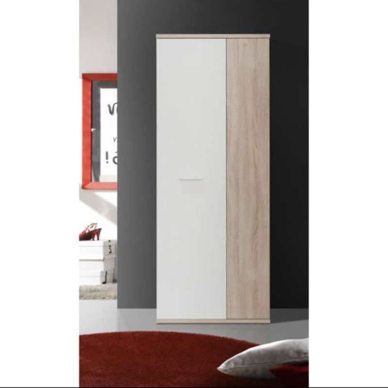 Armoire a chaussures MISCA - Décor chene sonoma et blanc mat