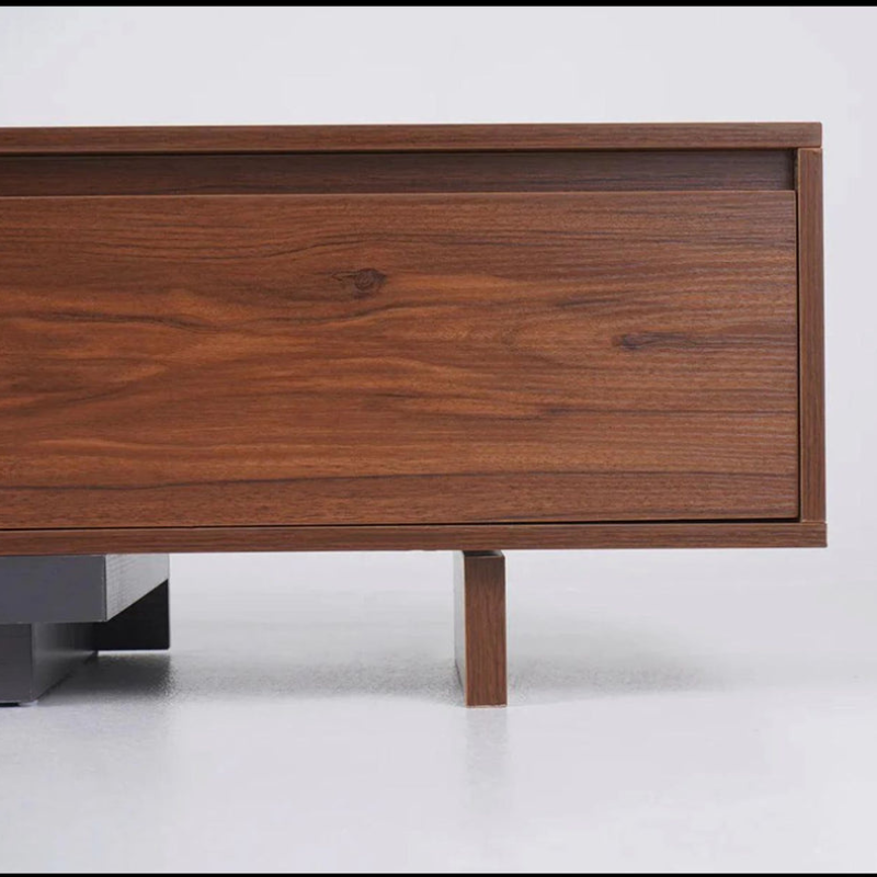 BELY Meuble TV en Noyer et Gris - 200cm
