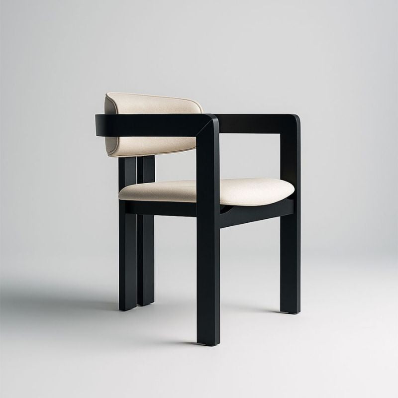 Chaise Design Chevron - Laine Beige & Bois