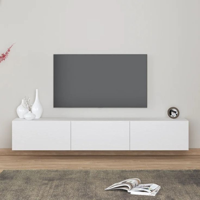 Meuble TV - ALMA - Blanc 180cm