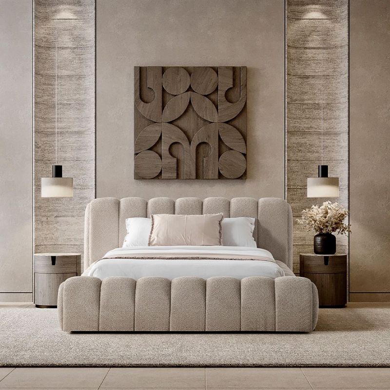 Lit Coffre MATELASSÉ ROUND - Design Organique & Rangement