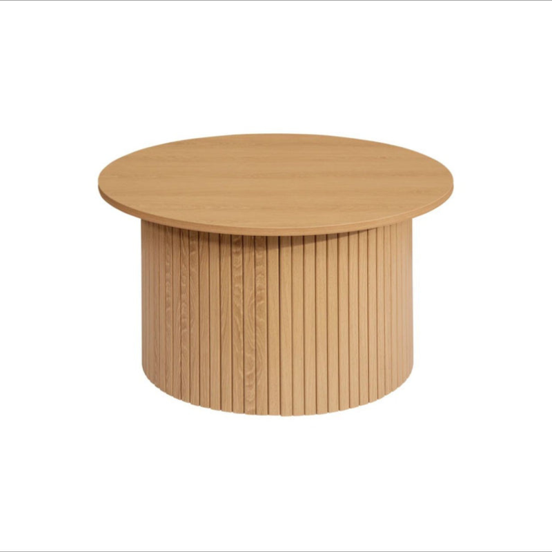 Table basse en forme de tambour Suire en bois - 80cm