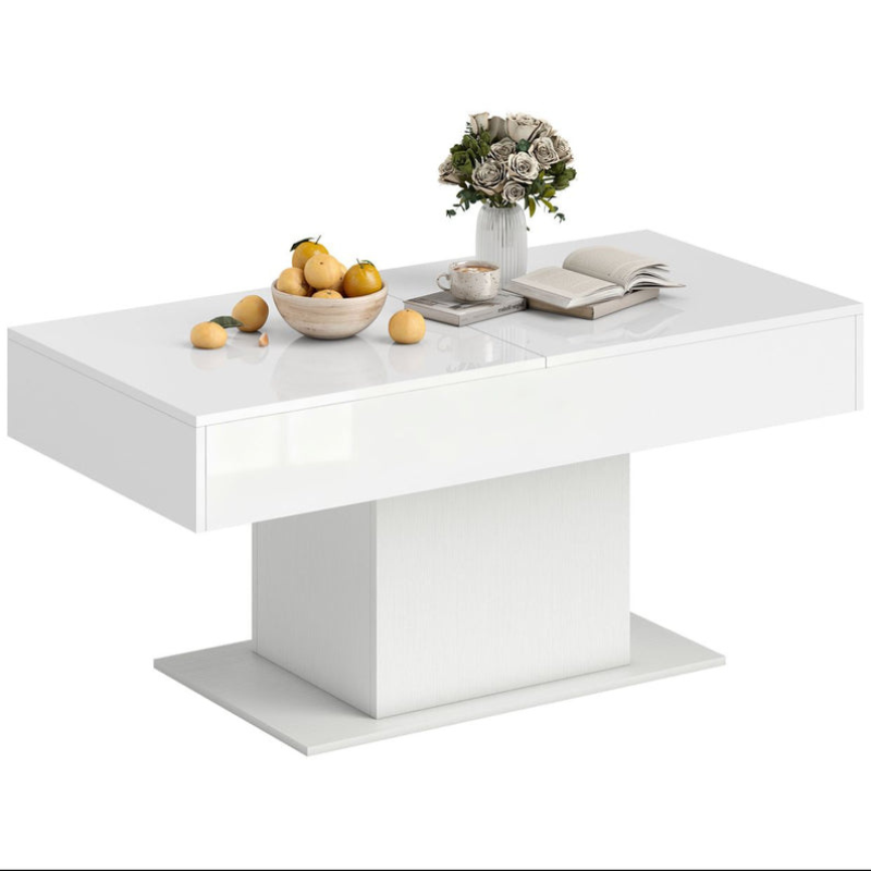 Table basse extensible avec compartiment de rangement moderne