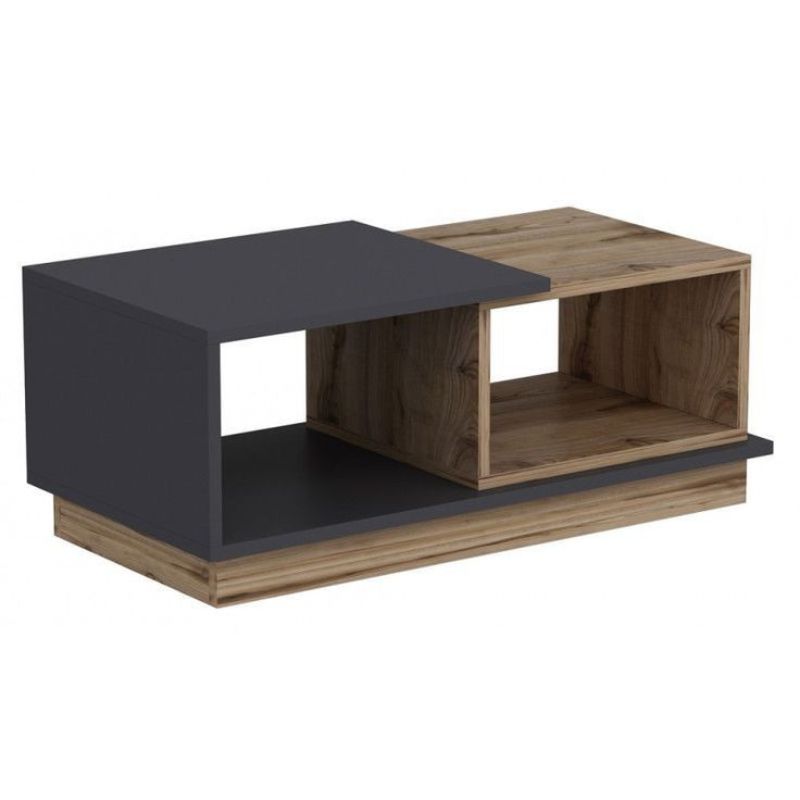 Table Basse - CONCEPT - chêne et Gris bois Mdf - 90cm