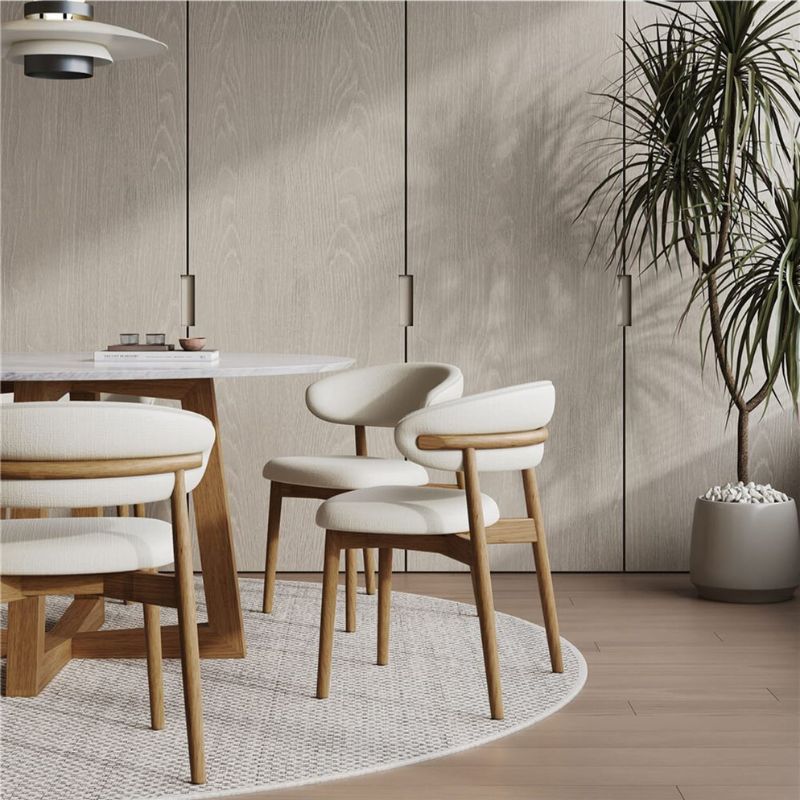 Table de salle à manger bois hêtre en marbre de Carrare italien Devereaux