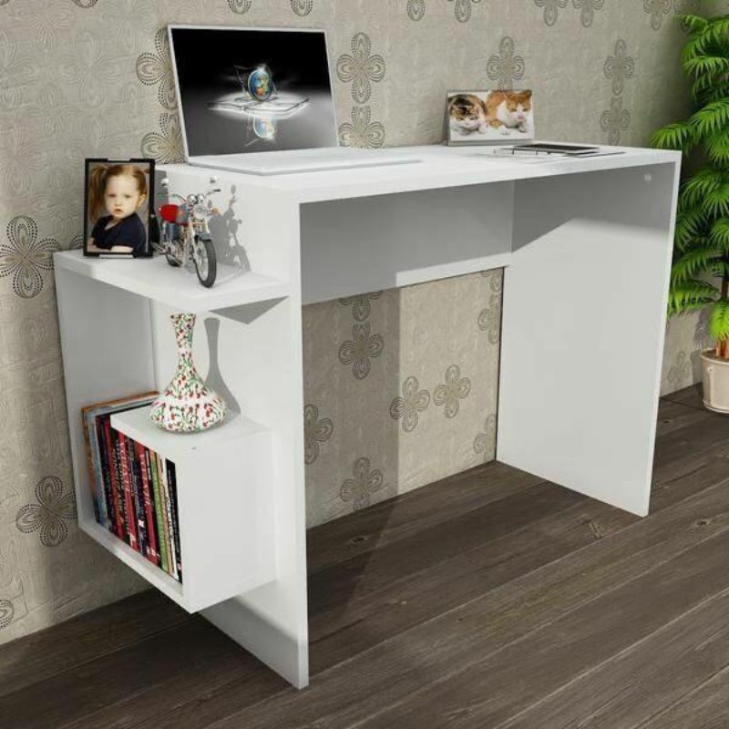 Bureau blanc bois Mdf de travail - ICE 105cm