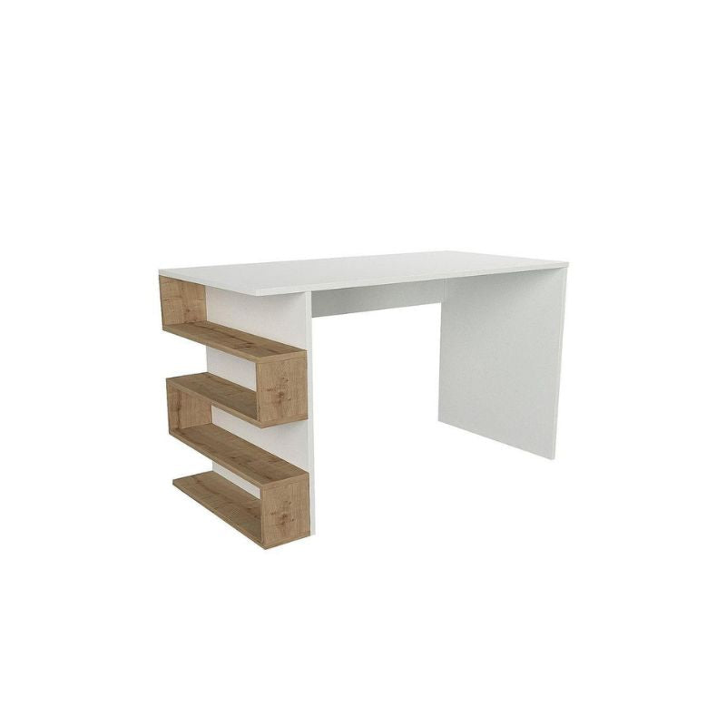 Bureau de travail - Noyer et Blanc - 120cm