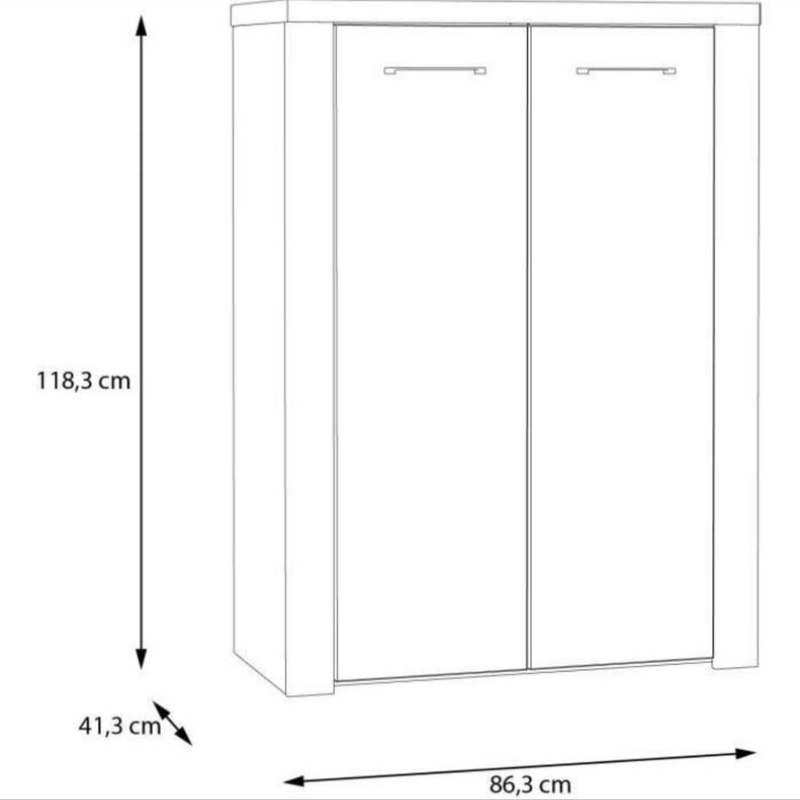 Meuble de Rangement NELLEKE – Décor Sable & Chêne