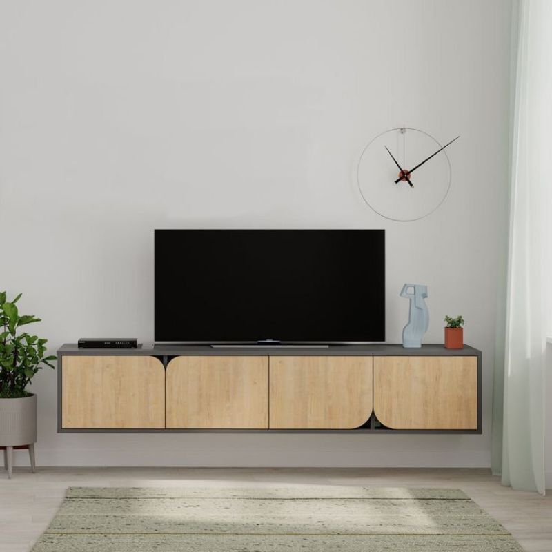 Meuble TV moderne - SPARO - 180cm Design suspendu