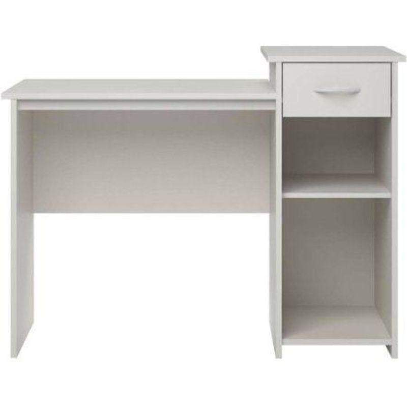 Bureau avec rangement - TRAK - 112cm - Blanc