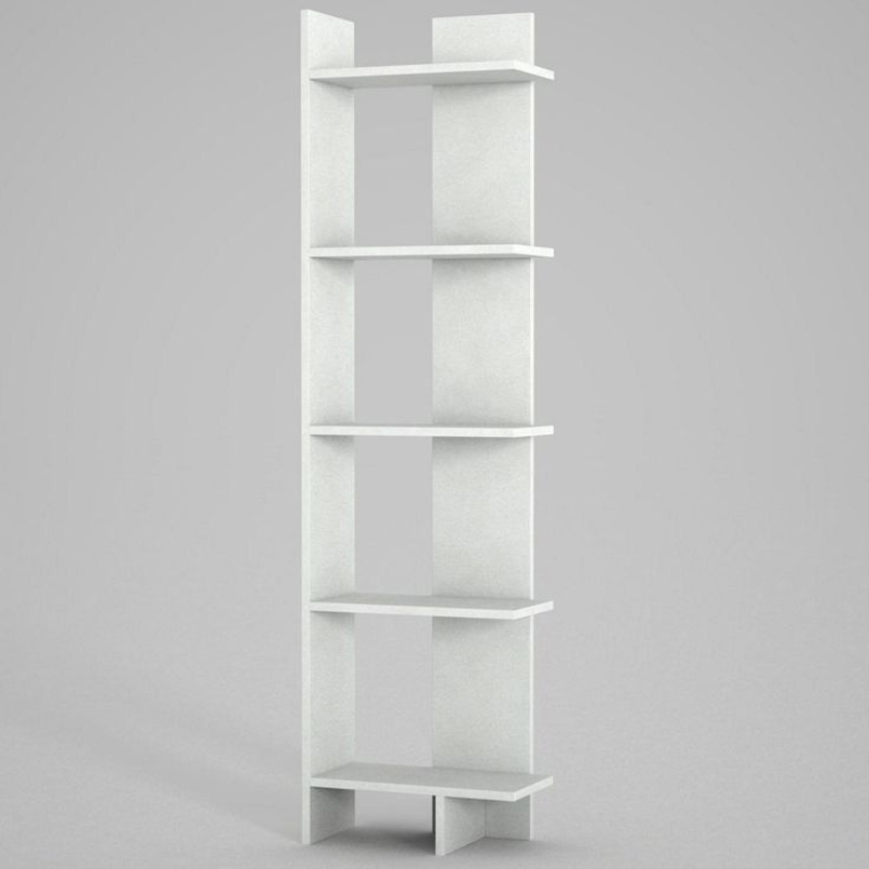 Bibliothèque à étagères de rangement - OPAC - 162cm - Blanc bois Mdf