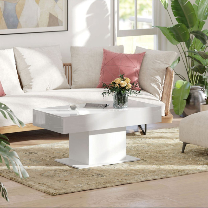 Table basse extensible avec compartiment de rangement moderne