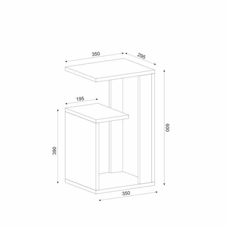 Table d’appoint - SISTRE - Blanc bois Mdf