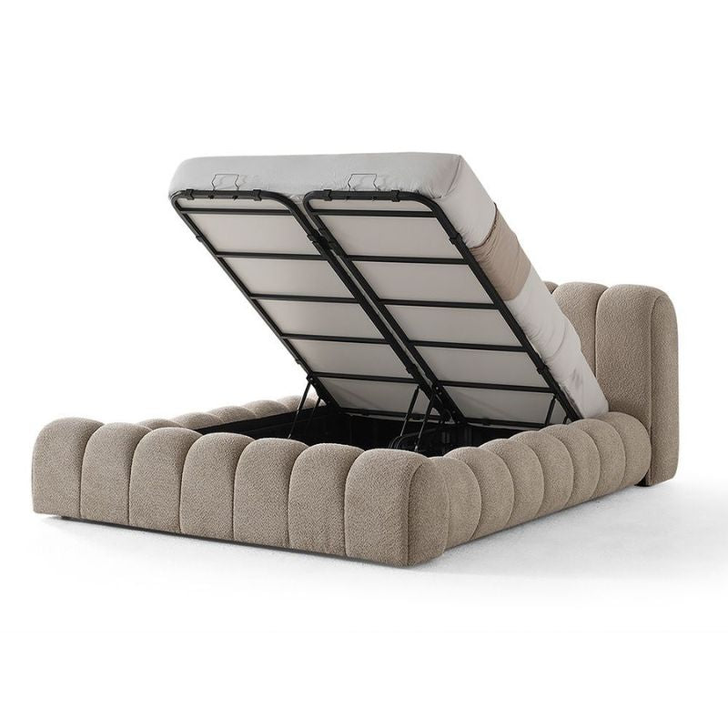 Lit Coffre MATELASSÉ ROUND - Design Organique & Rangement
