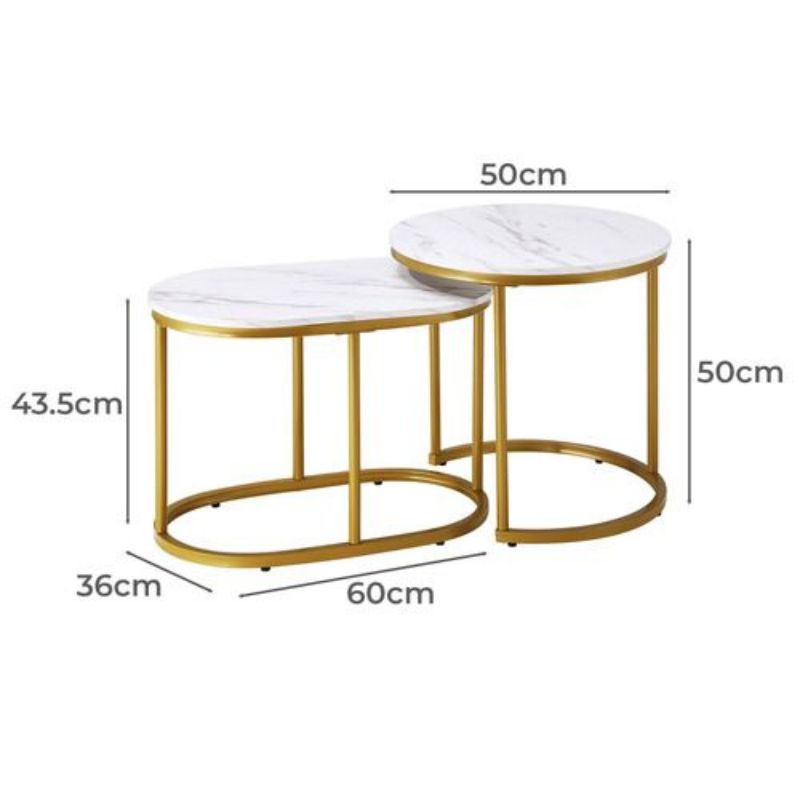 Ensemble de tables de salon Maria empilables (2 pièces)