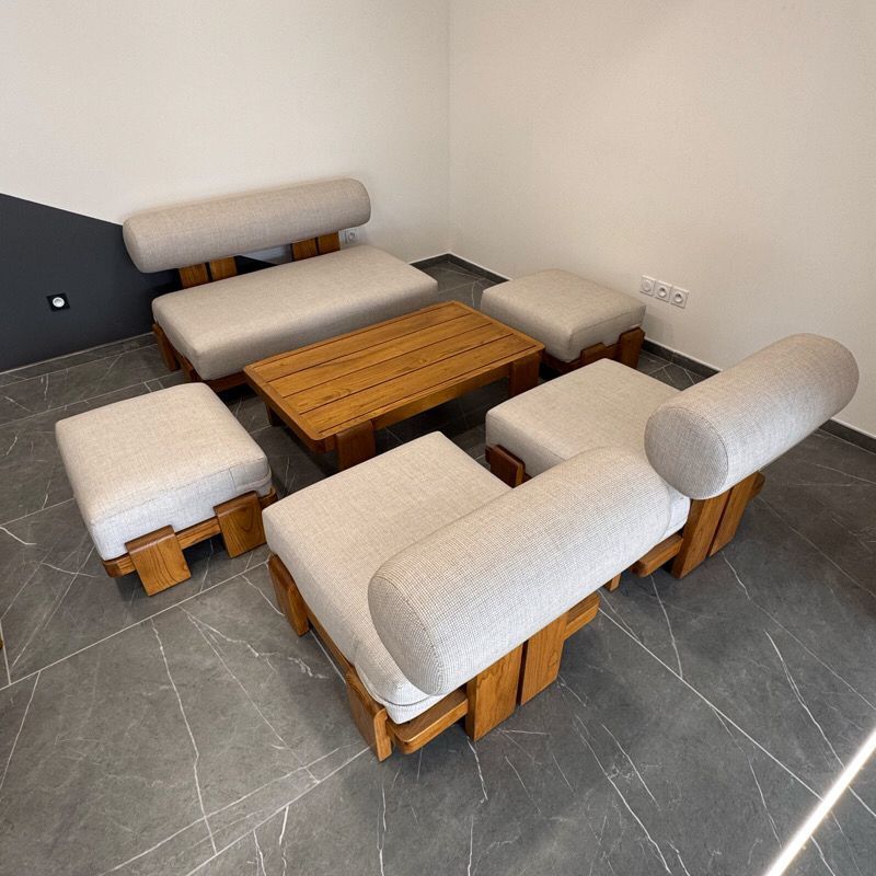 Salon de Jardin KYOTO - Ensemble Complet en Bois d'Inspiration Japonaise