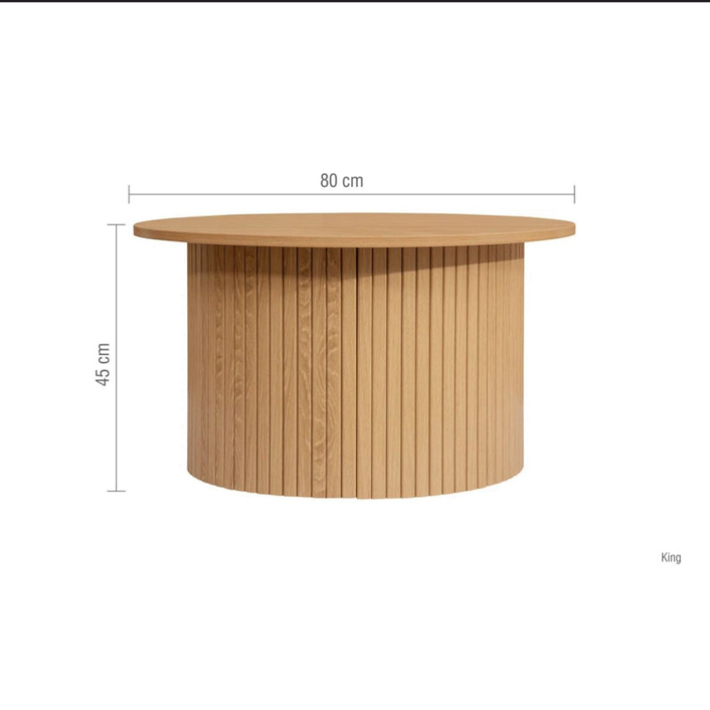 Table basse en forme de tambour Suire en bois - 80cm