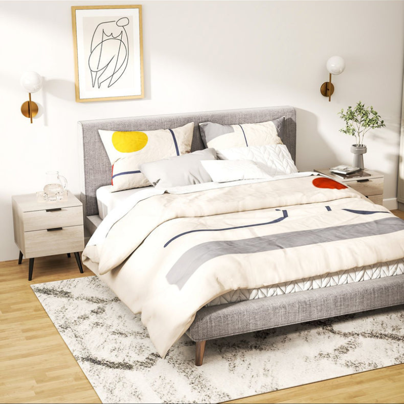 Pack Lot de 2 Tables de Chevet – Style Nordique Moderne – Chêne Naturel