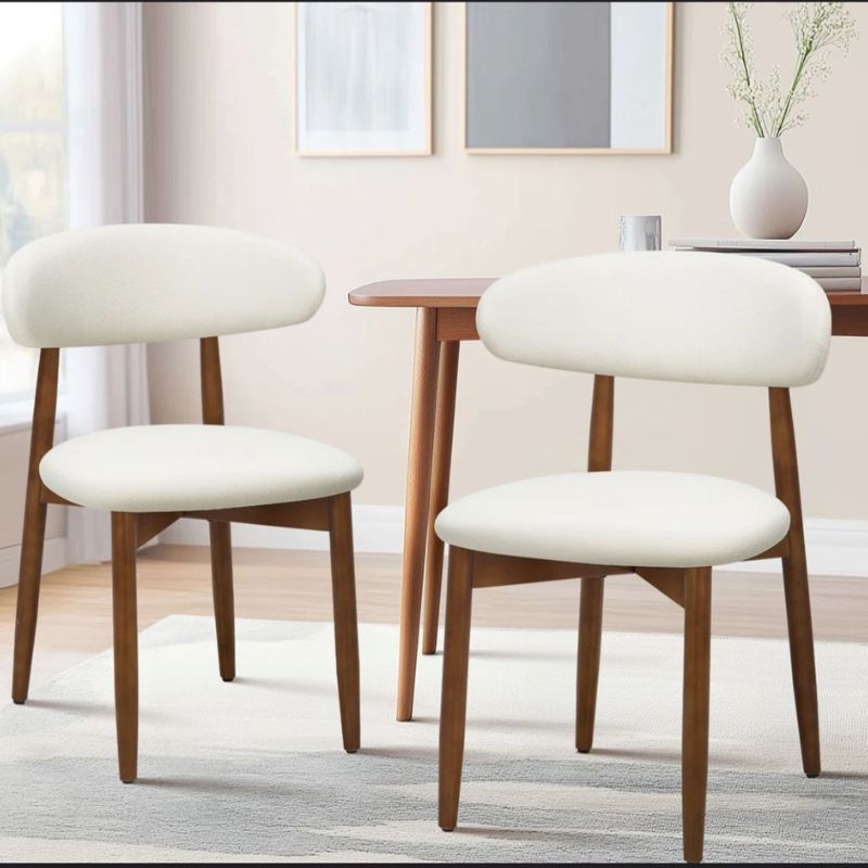 Chaise d'appoint rembourrée en bois massif (Ensemble de 4)