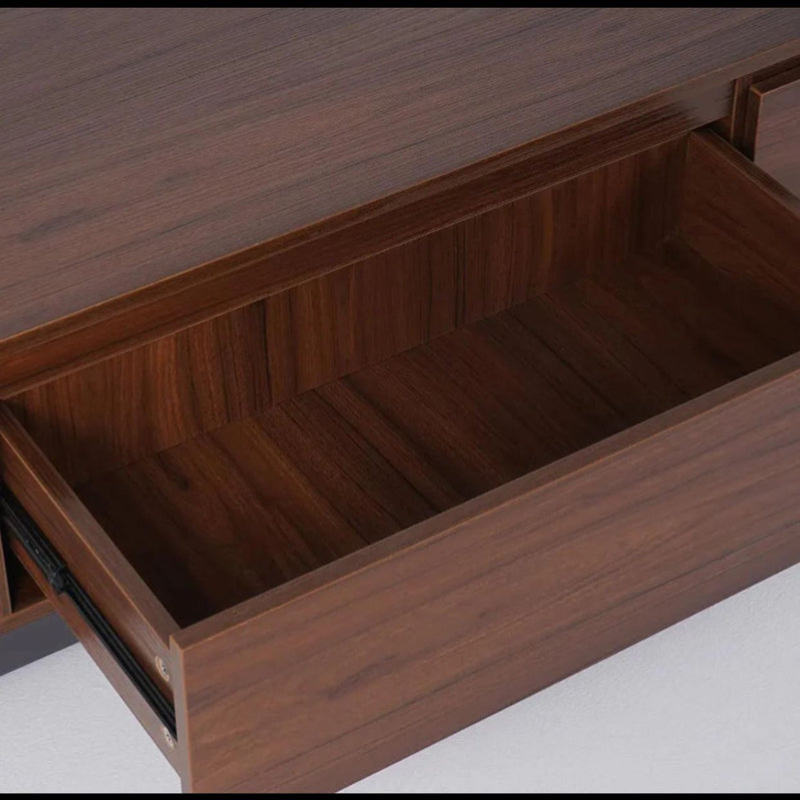 BELY Meuble TV en Noyer et Gris - 200cm