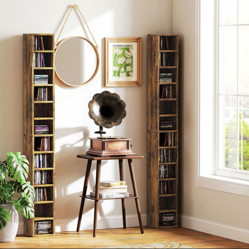 Rangements pour CD et DVD avec 12 compartiments - capacité max. 204 CD