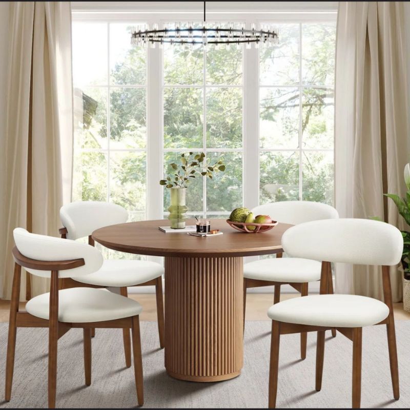 Chaise d'appoint rembourrée en bois massif (Ensemble de 4)