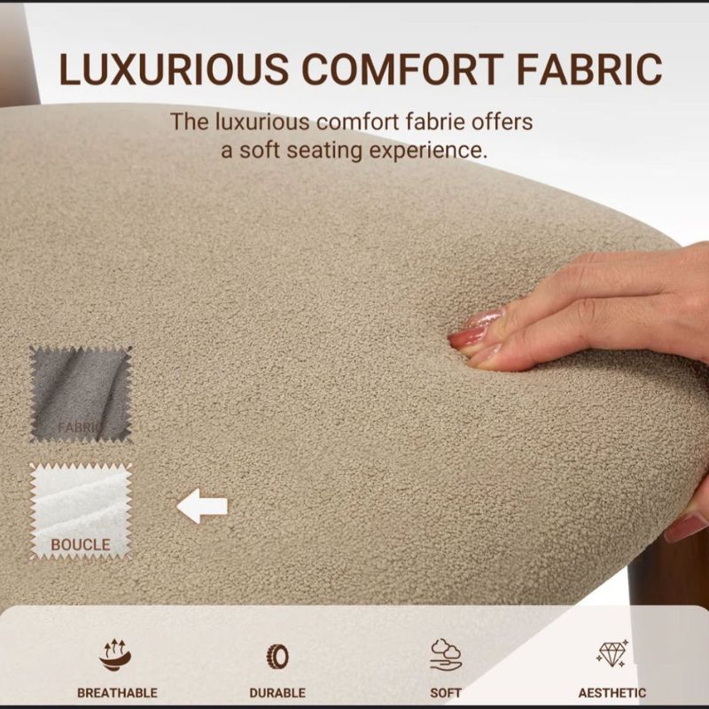 Chaise d'appoint rembourrée en bois massif (Ensemble de 4)