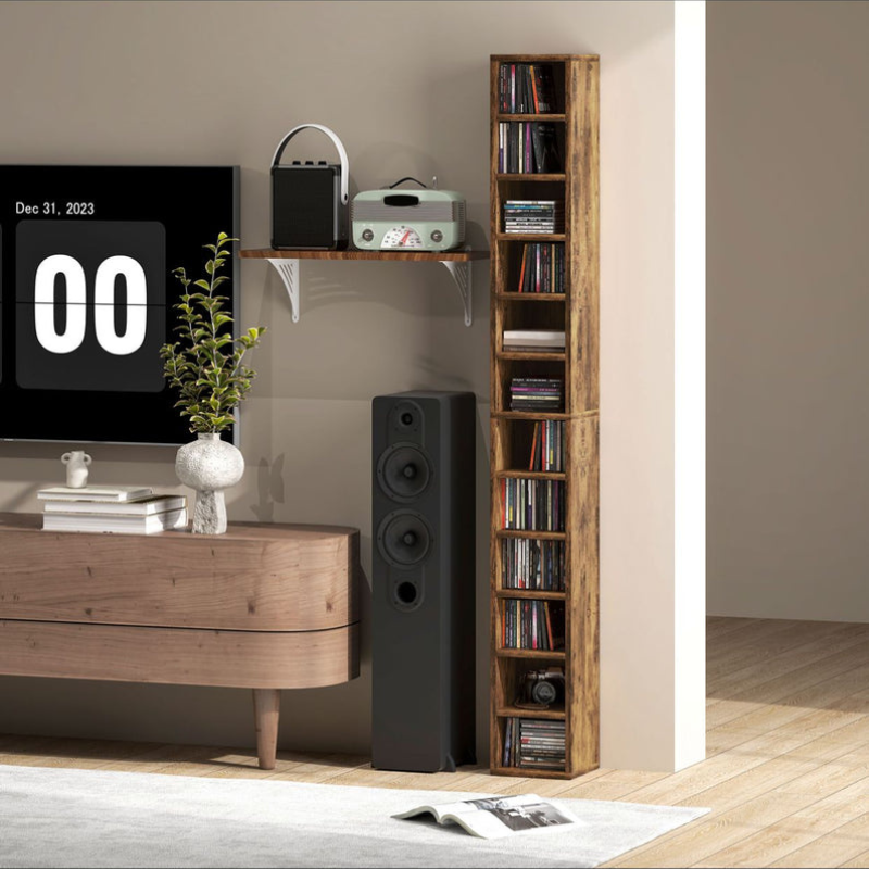 Rangements pour CD et DVD avec 12 compartiments - capacité max. 204 CD