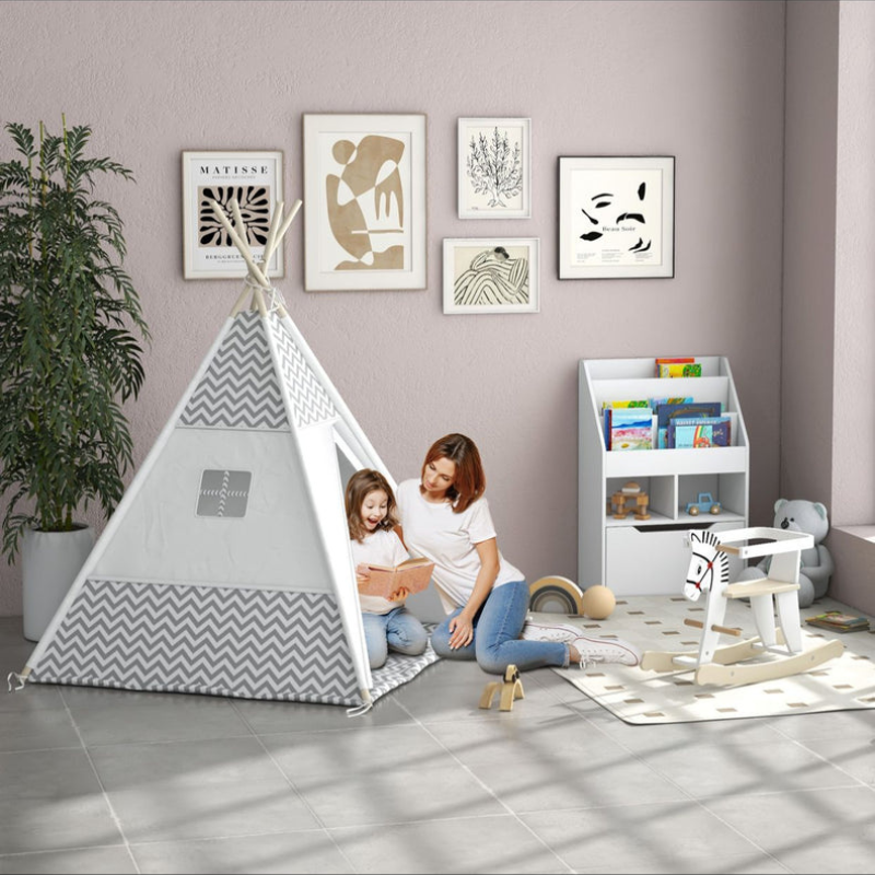 Bibliothèque étagère Multi-Rangement 3 étagères 2 niches Grand tiroir en bois - Blanc