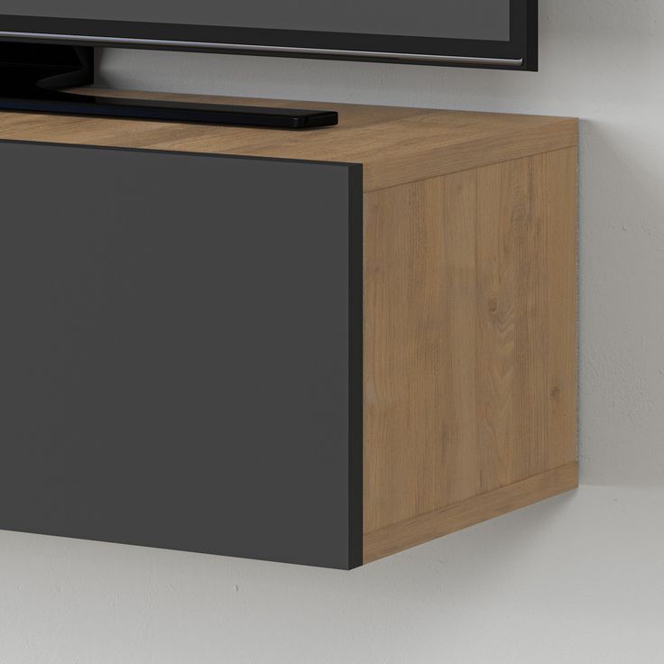 Meuble TV -Chêne et Gris -design suspendu FRANCY 135cm